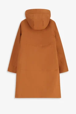 Donkeroranje parka met uitneembare faux fur voering