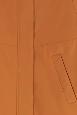 Donkeroranje parka met uitneembare faux fur voering