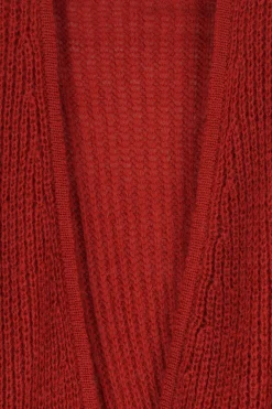 Donkeroranje ribgebreid vest
