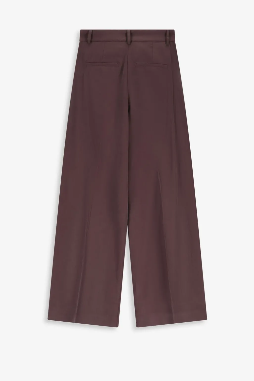 Donkerpaarse high waist wide leg broek