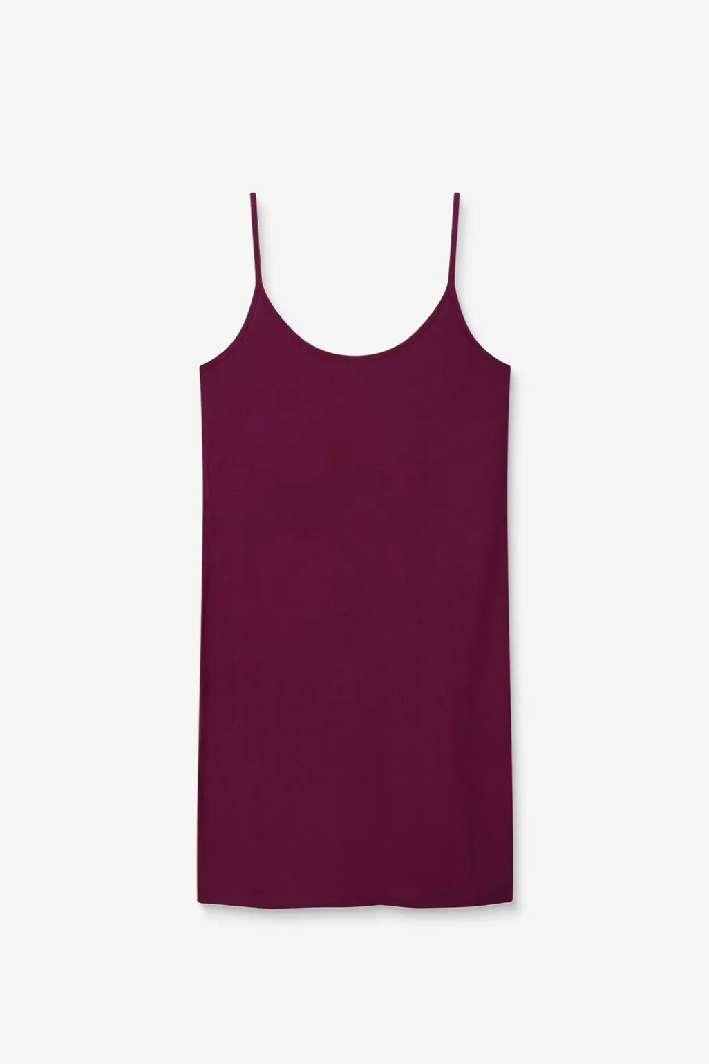 Donkerpaarse jersey slip jurk