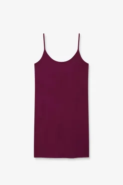 Donkerpaarse jersey slip jurk