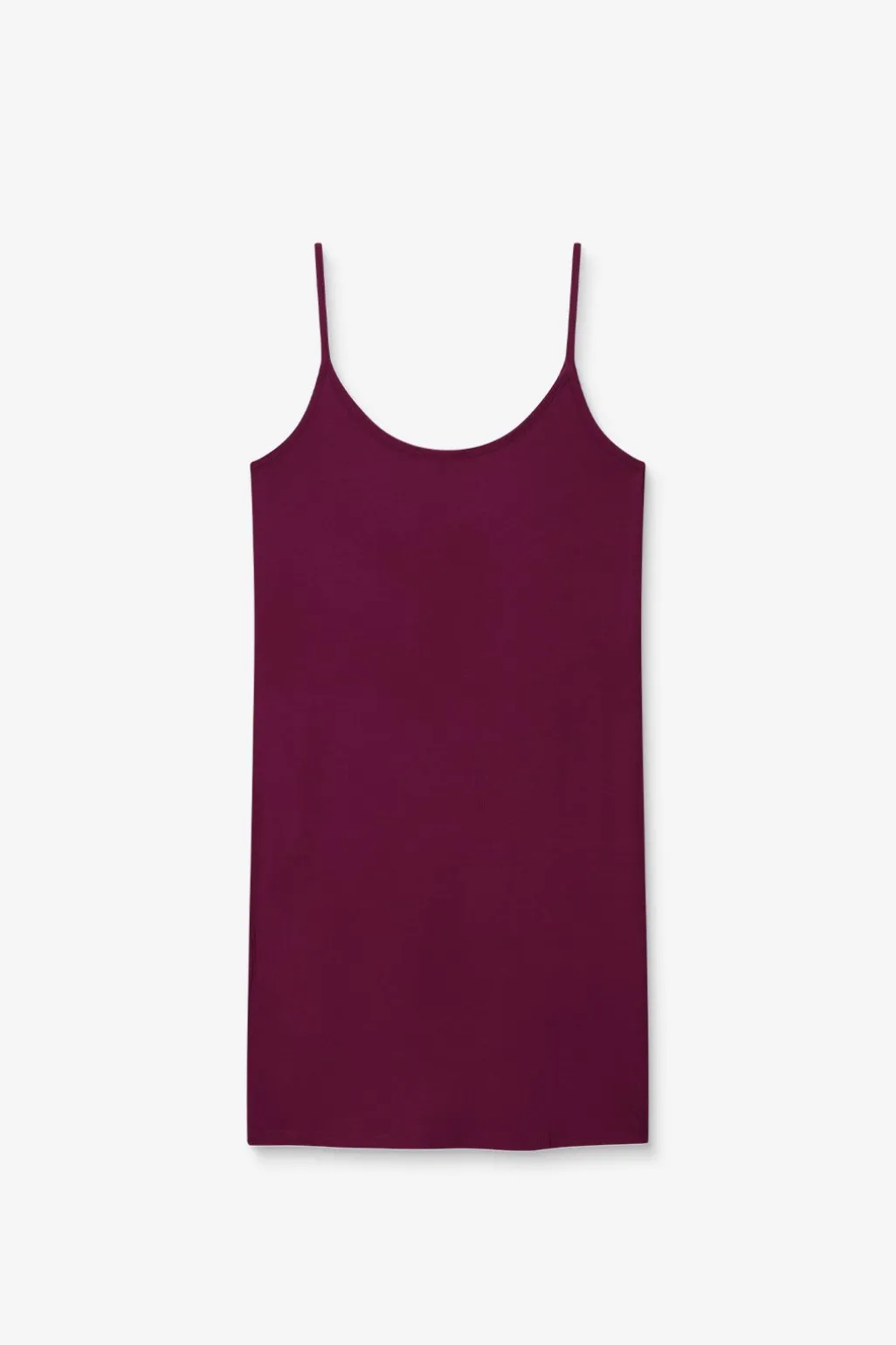 Donkerpaarse jersey slip jurk