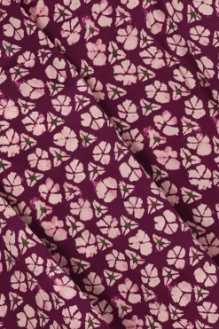 Donkerpaarse midi rok met print
