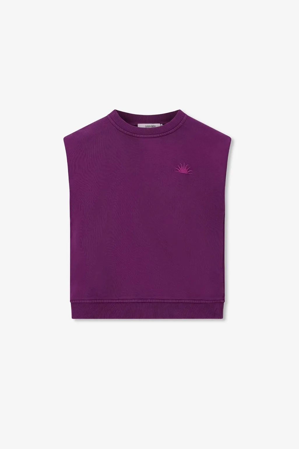 Donkerpaarse mouwloze sweater