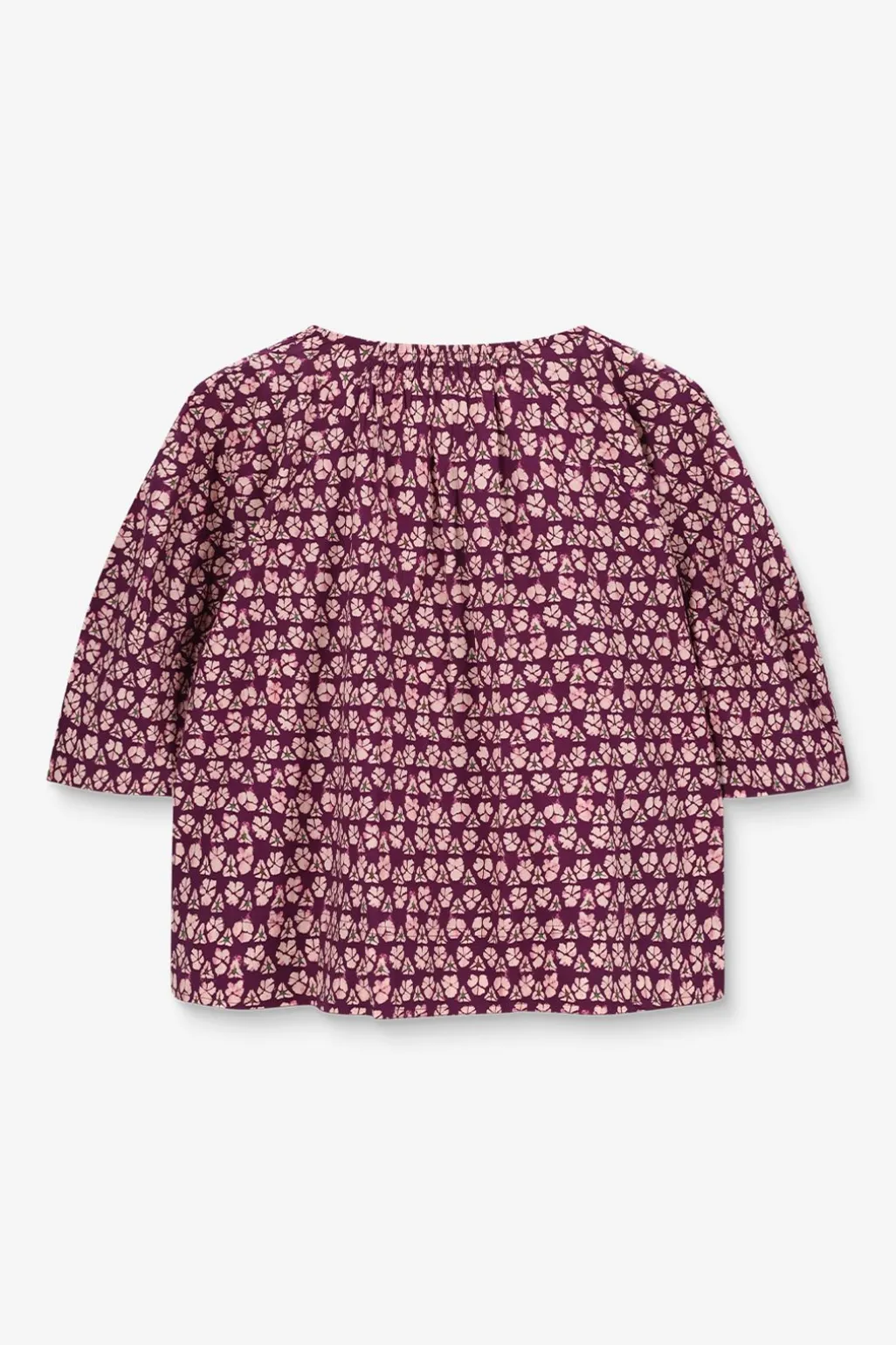 Donkerpaarse top met print