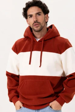 Donkerrode colourblock hoodie