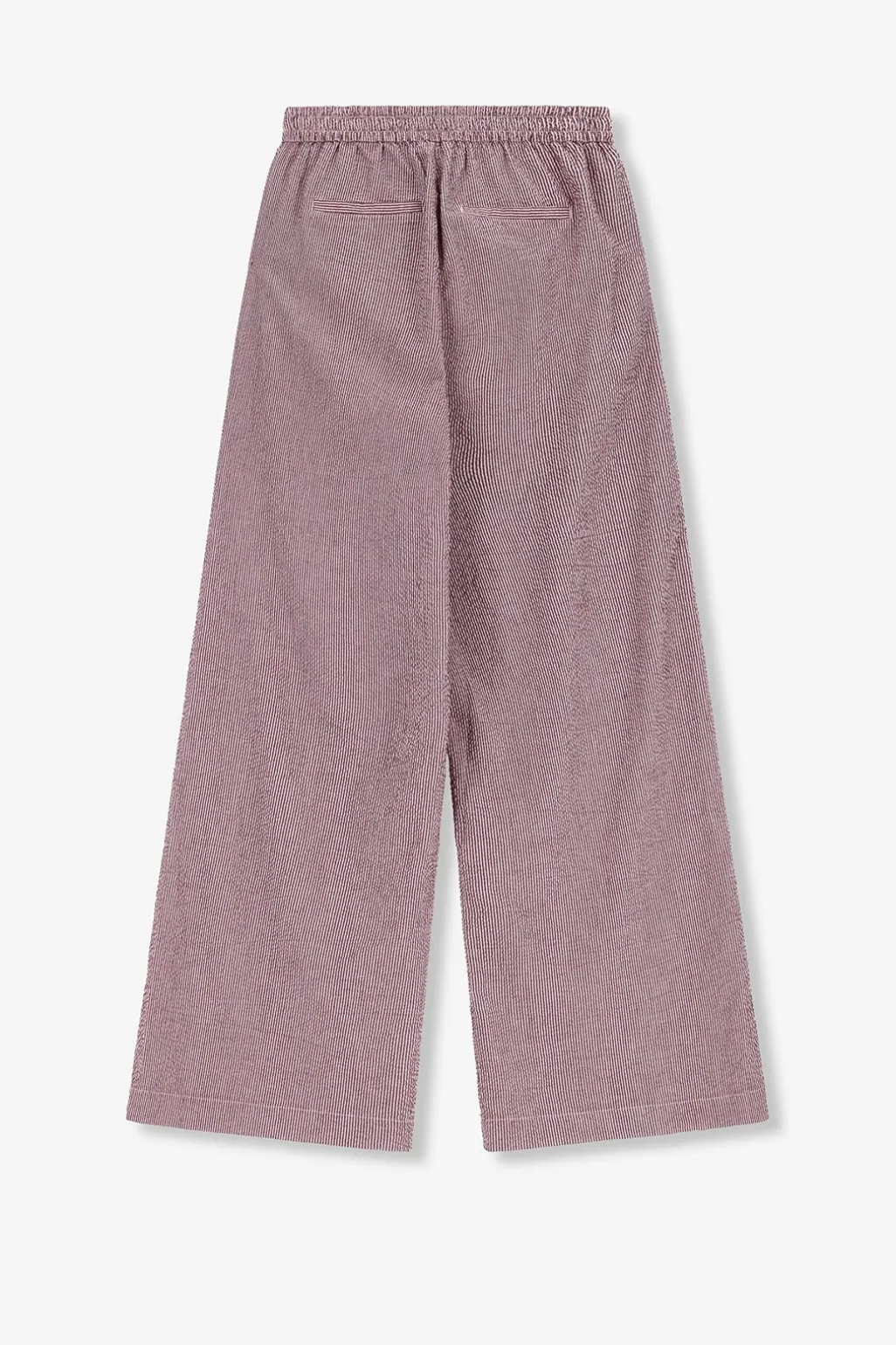 Donkerrode gestreepte high waist wide leg broek