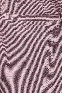 Donkerrode gestreepte high waist wide leg broek