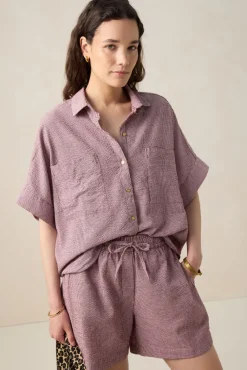 Donkerrode gestreepte short