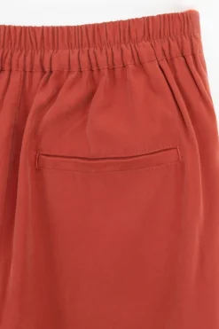 Donkerrode high waist wide leg pantalon