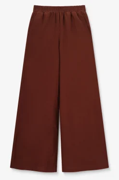 Donkerrode high waist wide leg broek