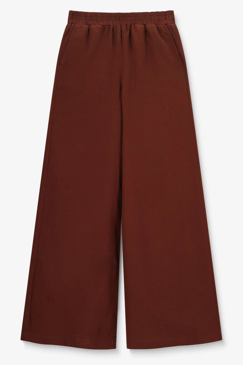 Donkerrode high waist wide leg broek