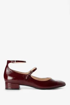 Donkerrode leren mary jane pumps