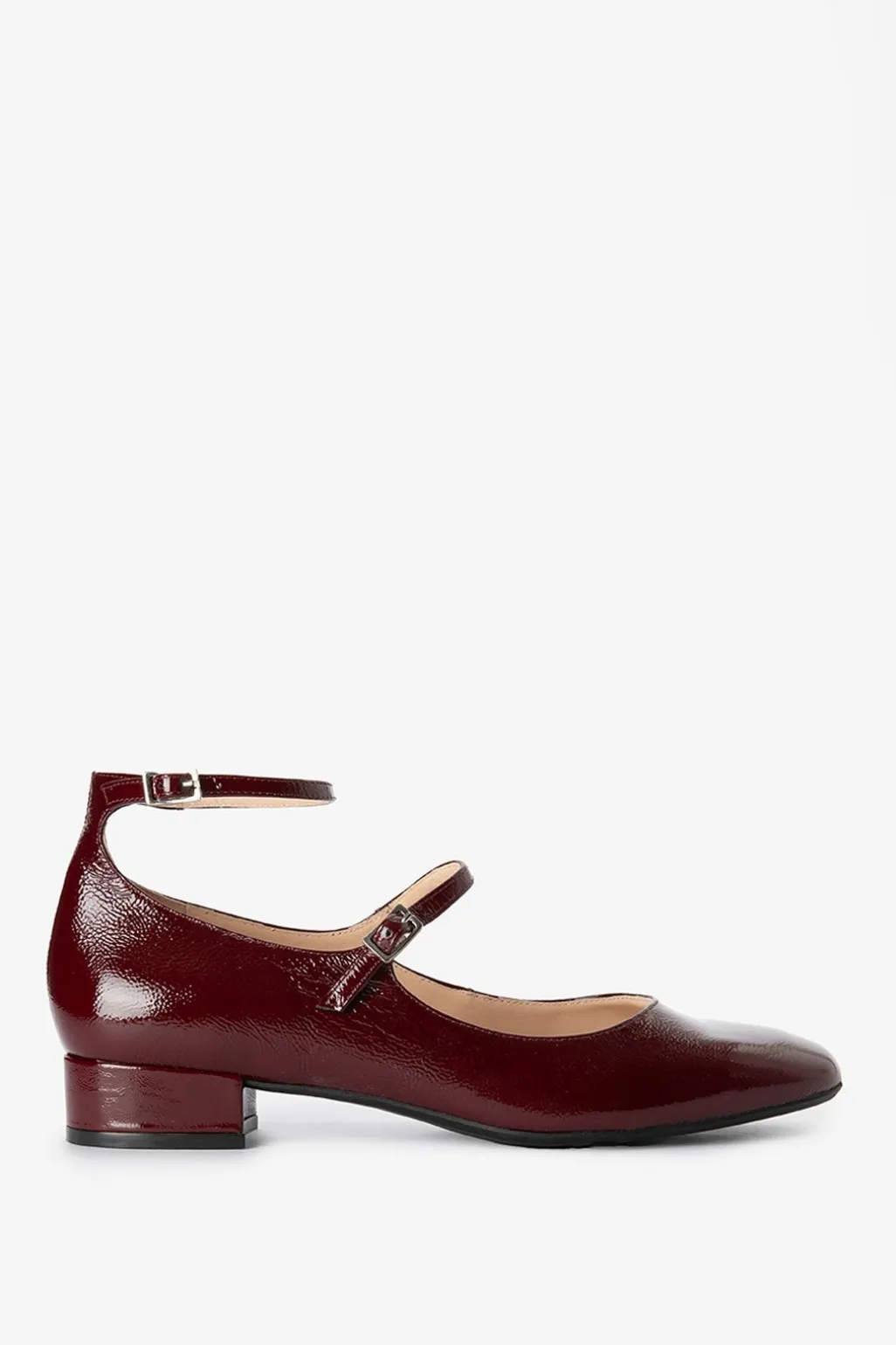 Donkerrode leren mary jane pumps