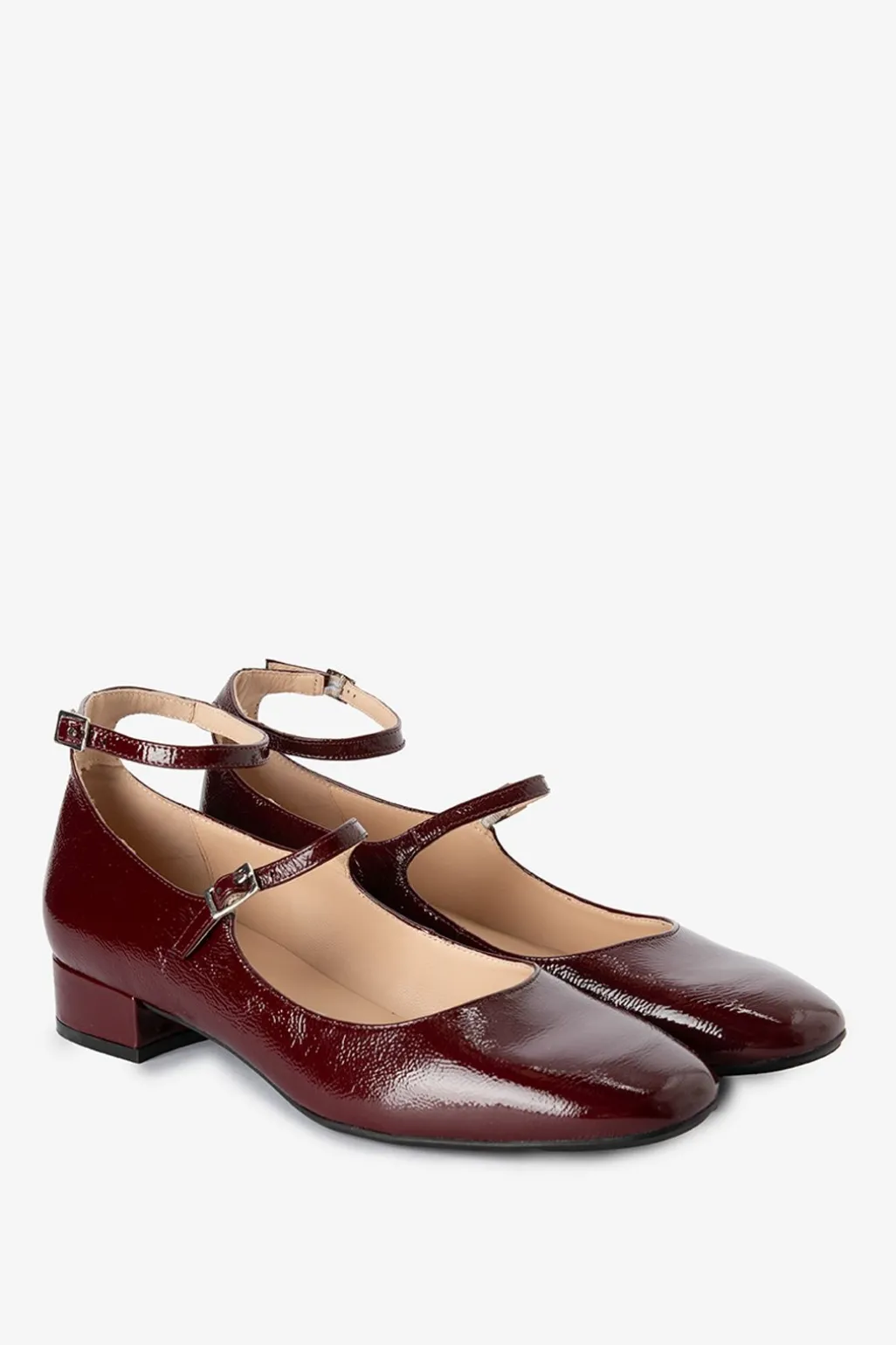 Donkerrode leren mary jane pumps