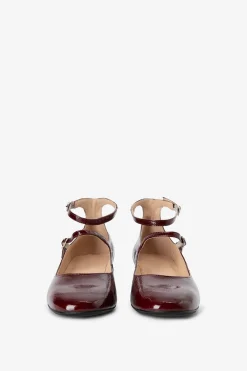 Donkerrode leren mary jane pumps