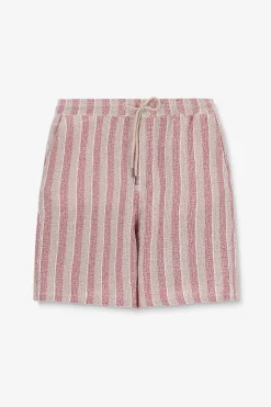 Donkerrode short met strepen