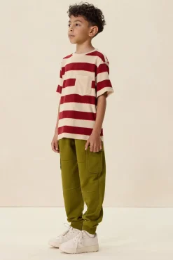 Donkerrood badstof T-shirt