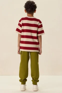 Donkerrood badstof T-shirt