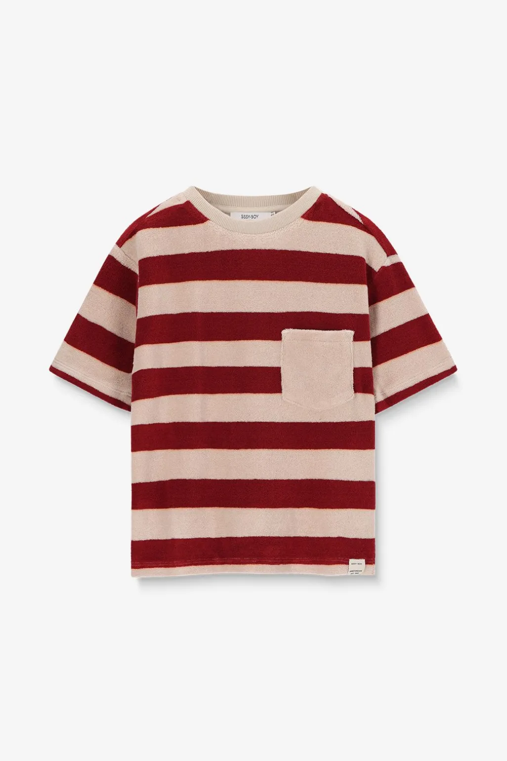 Donkerrood badstof T-shirt