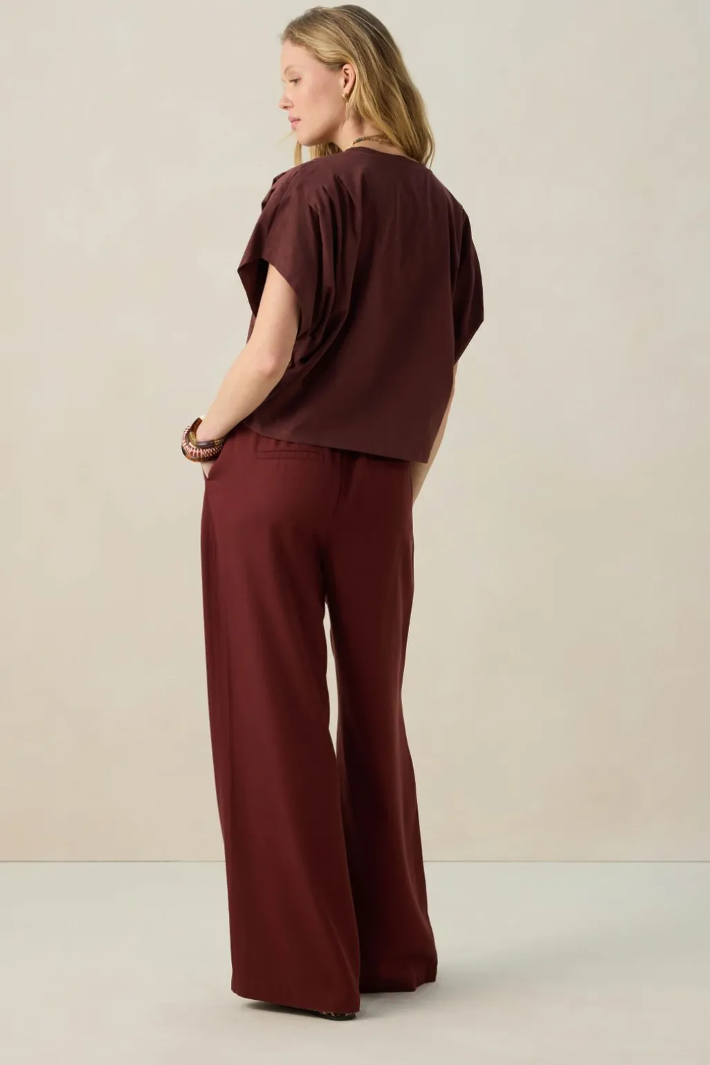 Donkerrood boxy T-shirt
