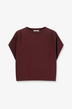 Donkerrood boxy T-shirt