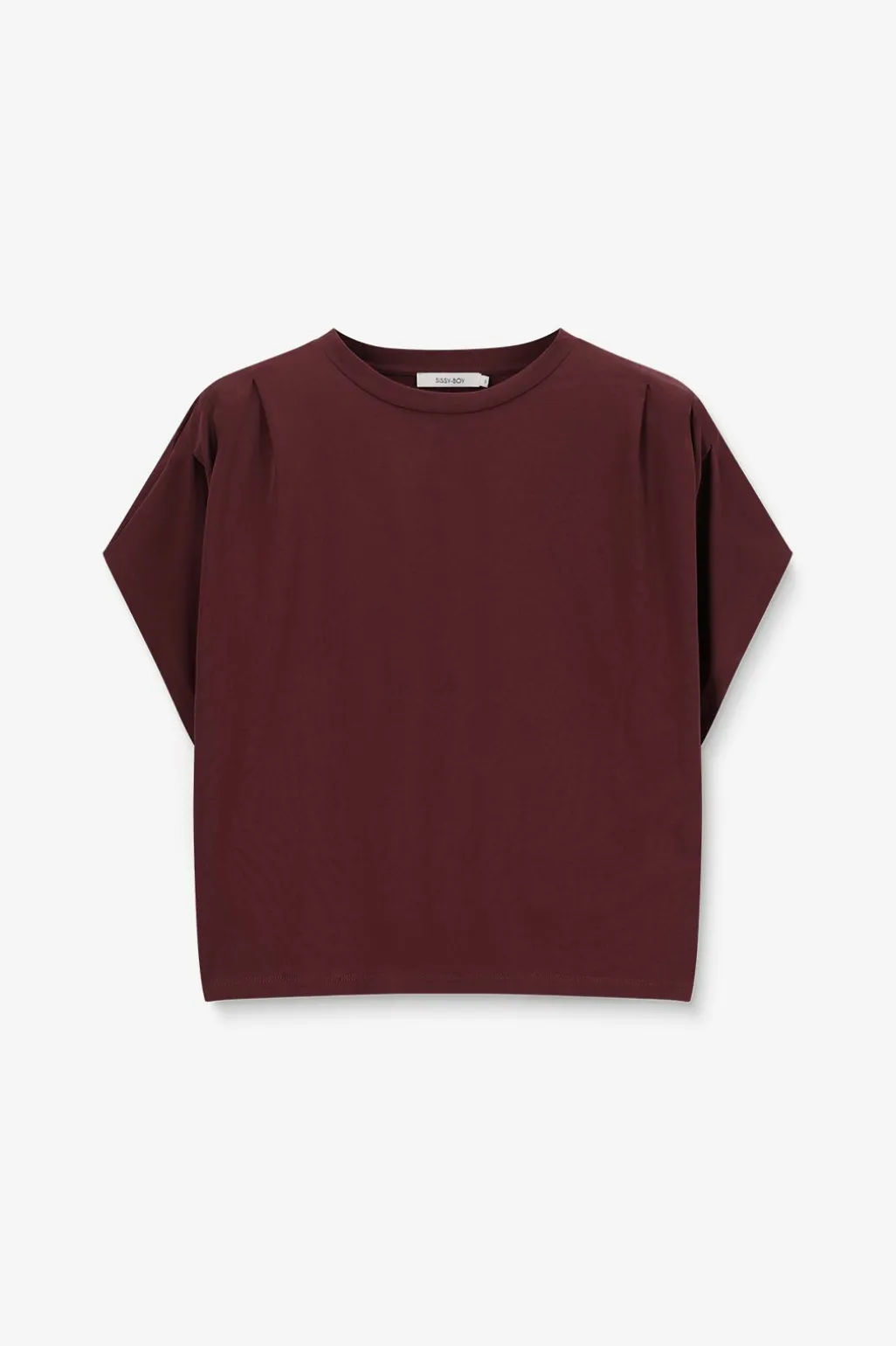 Donkerrood boxy T-shirt