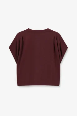 Donkerrood boxy T-shirt