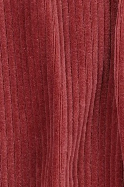 Donkerroze rib flared legging
