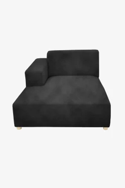 Earl velvet chaise longue links antraciet