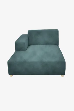 Earl velvet chaise longue links grijs blauw