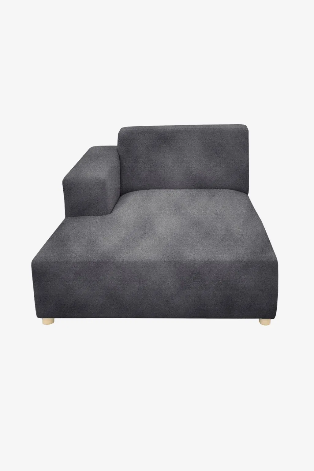 Earl velvet chaise longue links mid grey
