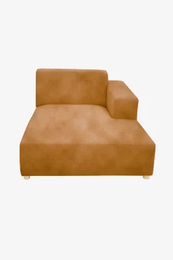 Earl velvet chaise longue rechts oker