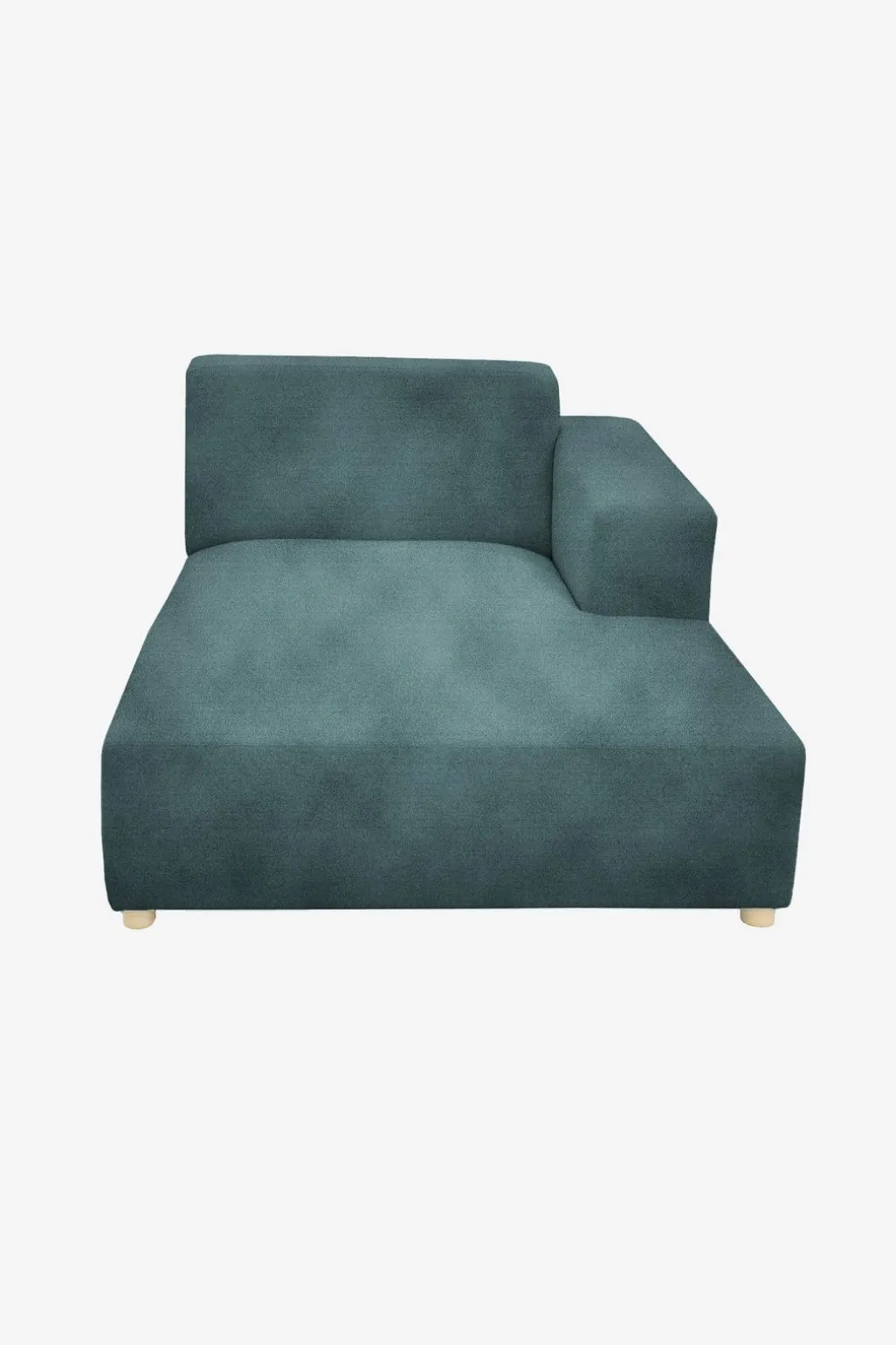 Earl velvet chaise longue rechts grijs blauw