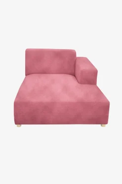 Earl velvet chaise longue rechts pink