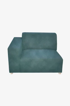 Earl velvet 1.5-zits bank arm links grijsblauw