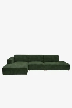 Earl velvet 4-zits bank chaise longue links otto longue rechts forest green