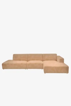 Earl velvet 4-zits bank chaise longue rechts otto longue links sand