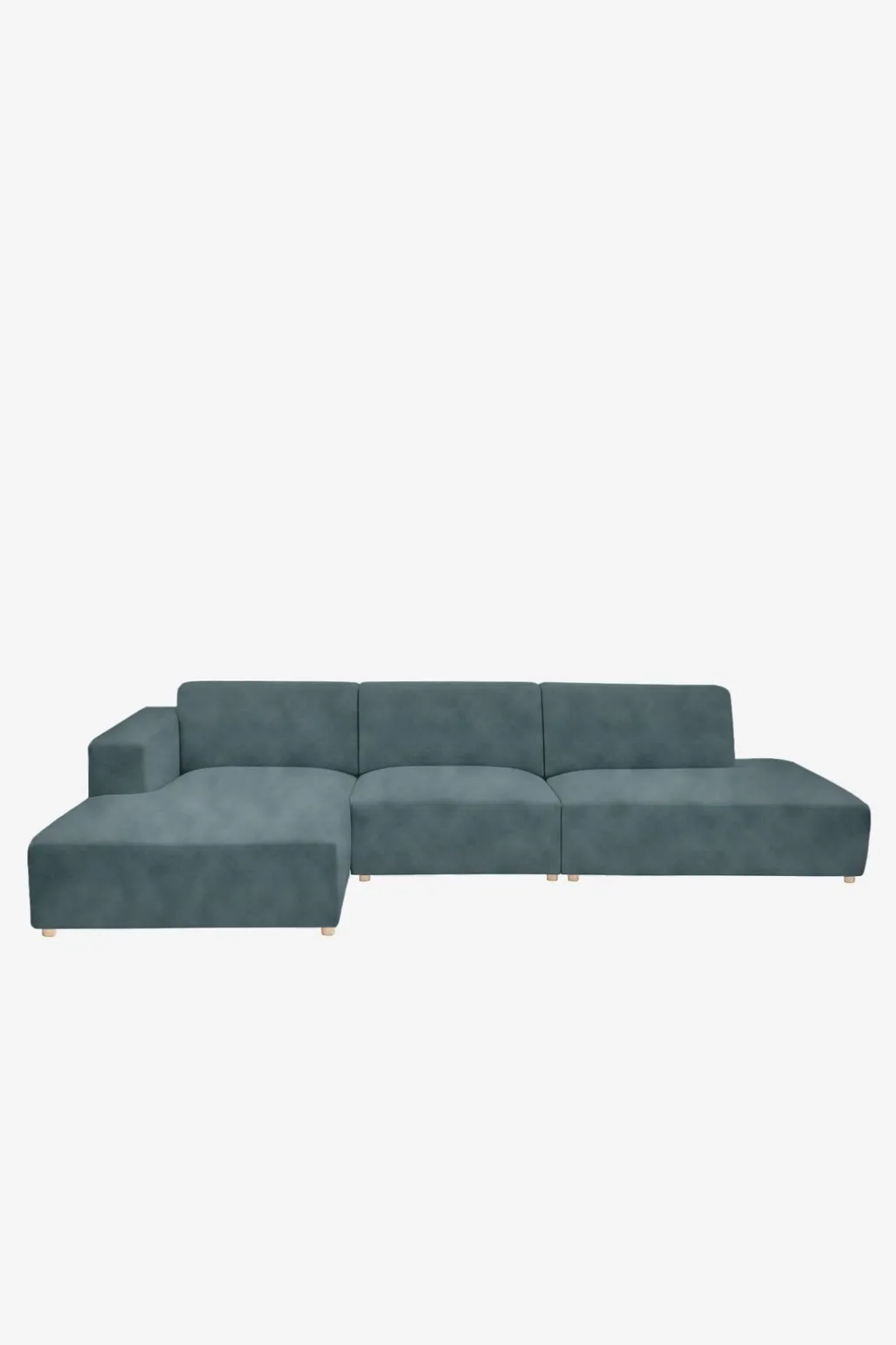 Earl velvet 4-zits bank chaise longue links otto longue rechts grijs blauw