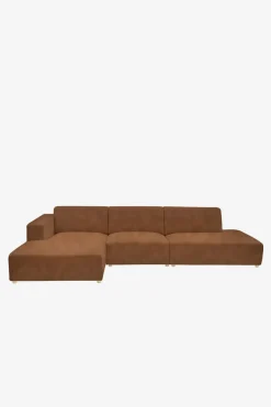 Earl velvet 4-zits bank chaise longue links otto longue rechts brons