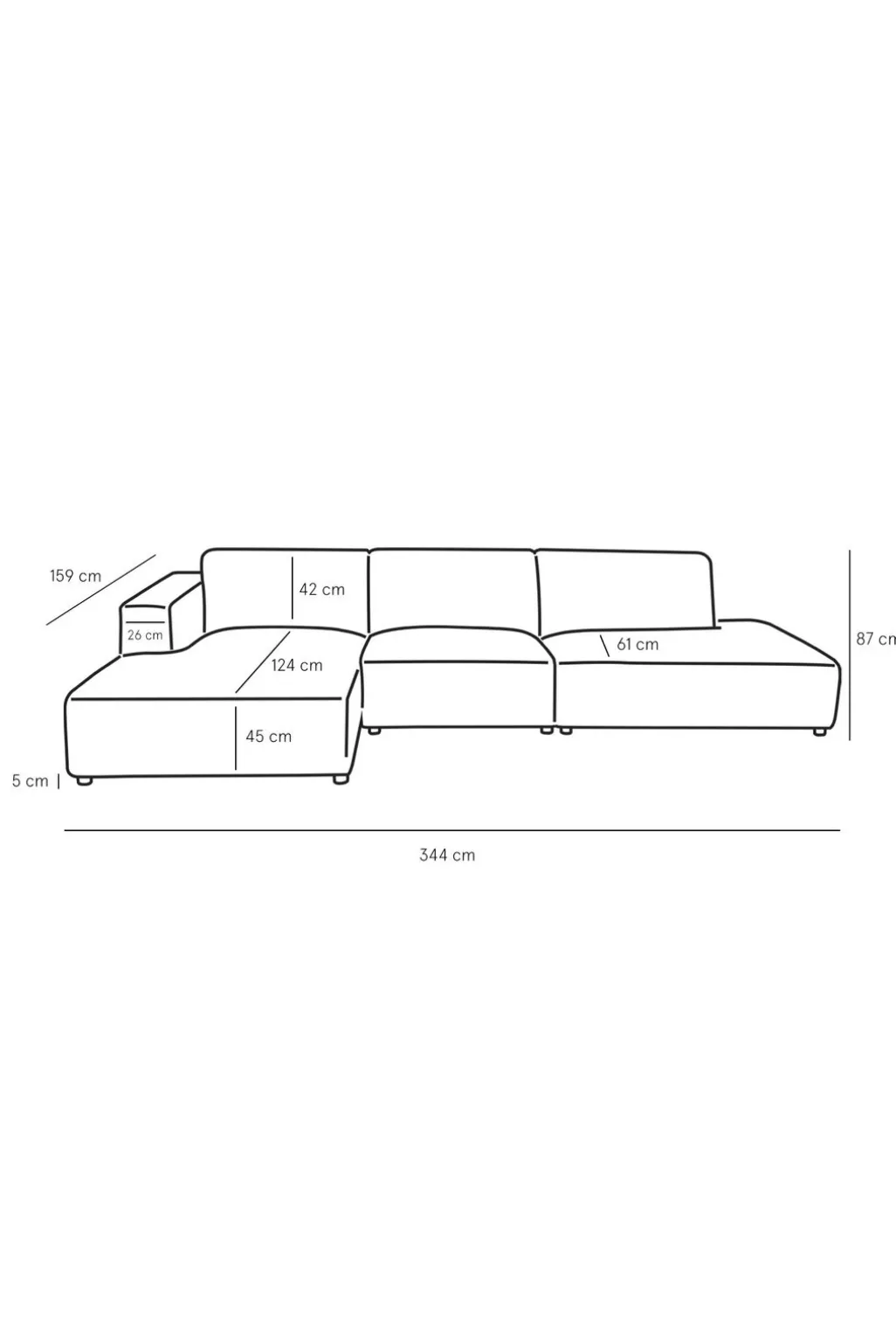 Earl 4-zits bank chaise longue links otto longue rechts sesame