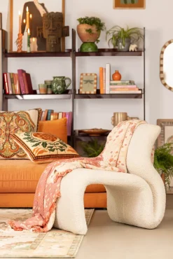 Ecru boucle lounge chair