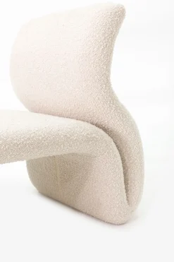 Ecru boucle lounge chair