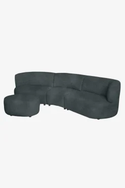 Empress velvet hocker antraciet