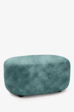 Empress velvet hocker grijsblauw