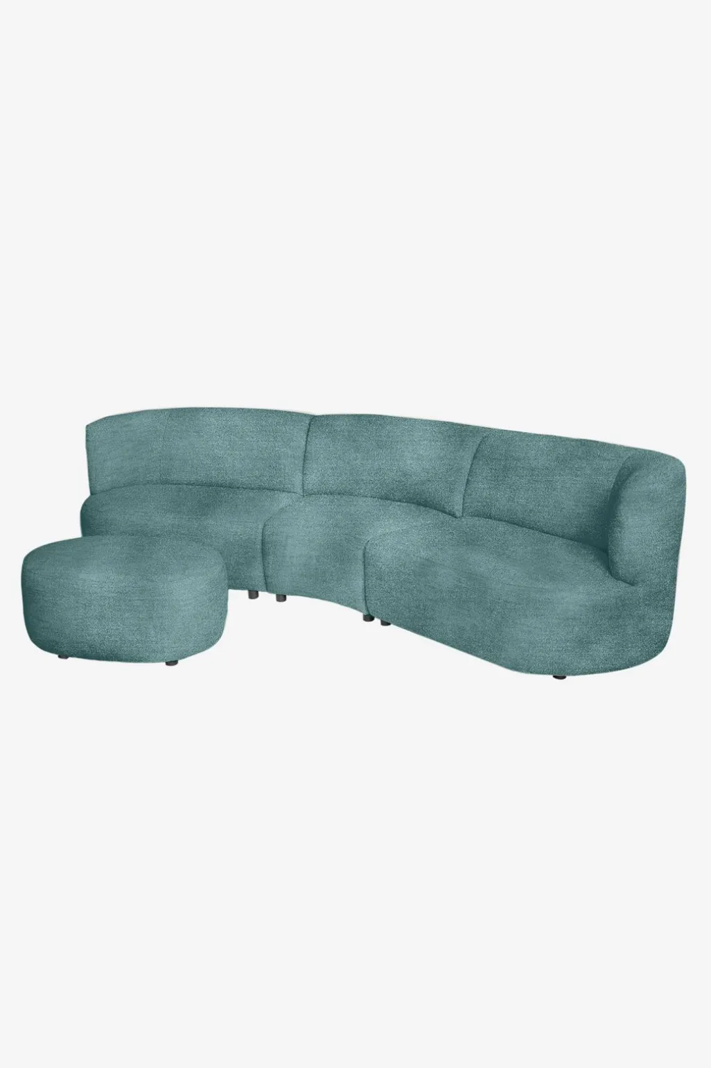 Empress velvet hocker grijsblauw