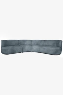 Empress velvet 4-zits bank mid grey