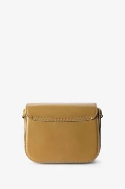 Gele leren crossbody tas