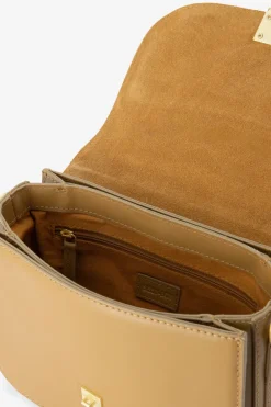 Gele leren crossbody tas